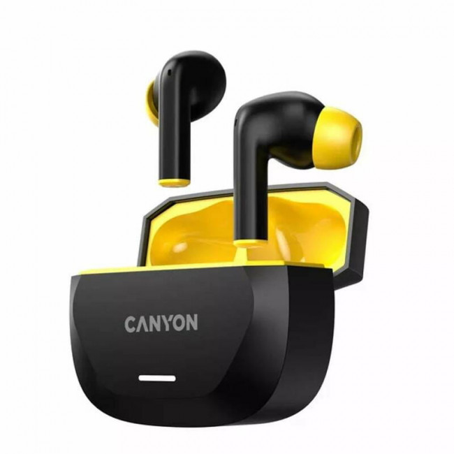 Bluetooth-гарнітура Canyon TWS-7 Hexagon Black/Yellow (CNS-TWS7BY)