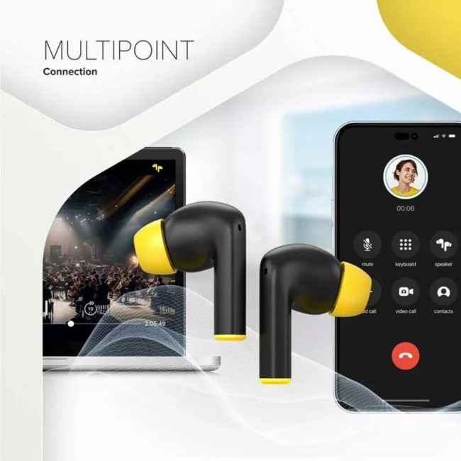 Bluetooth-гарнітура Canyon TWS-7 Hexagon Black/Yellow (CNS-TWS7BY)